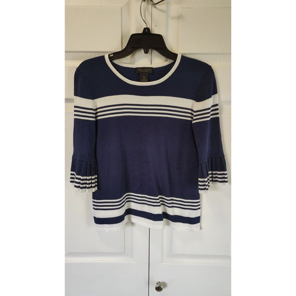 Investments Petites Blue and White Stripe Nautical Style Size PS